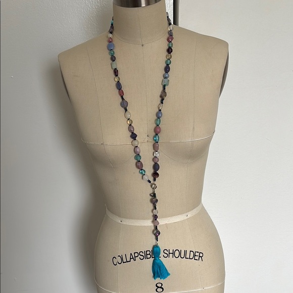 Beaded Necklace with Tassel - Picture 2 of 4